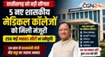 छत्तीसगढ़ को 5 नए शासकीय मेडिकल कॉलेजों की सौगात : 250 नई MBBS सीटों को मिली मंजूरी; गीदम से कुनकुरी तक बढ़ेगा मेडिकल शिक्षा का दायरा